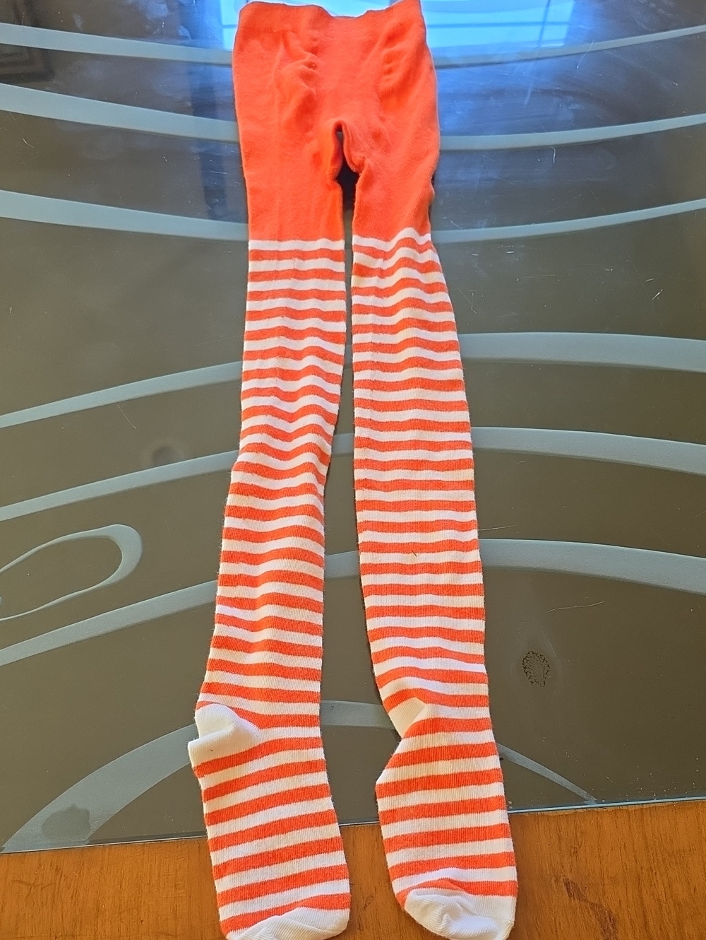 Gymboree Orange and White Striped Girls Leggings